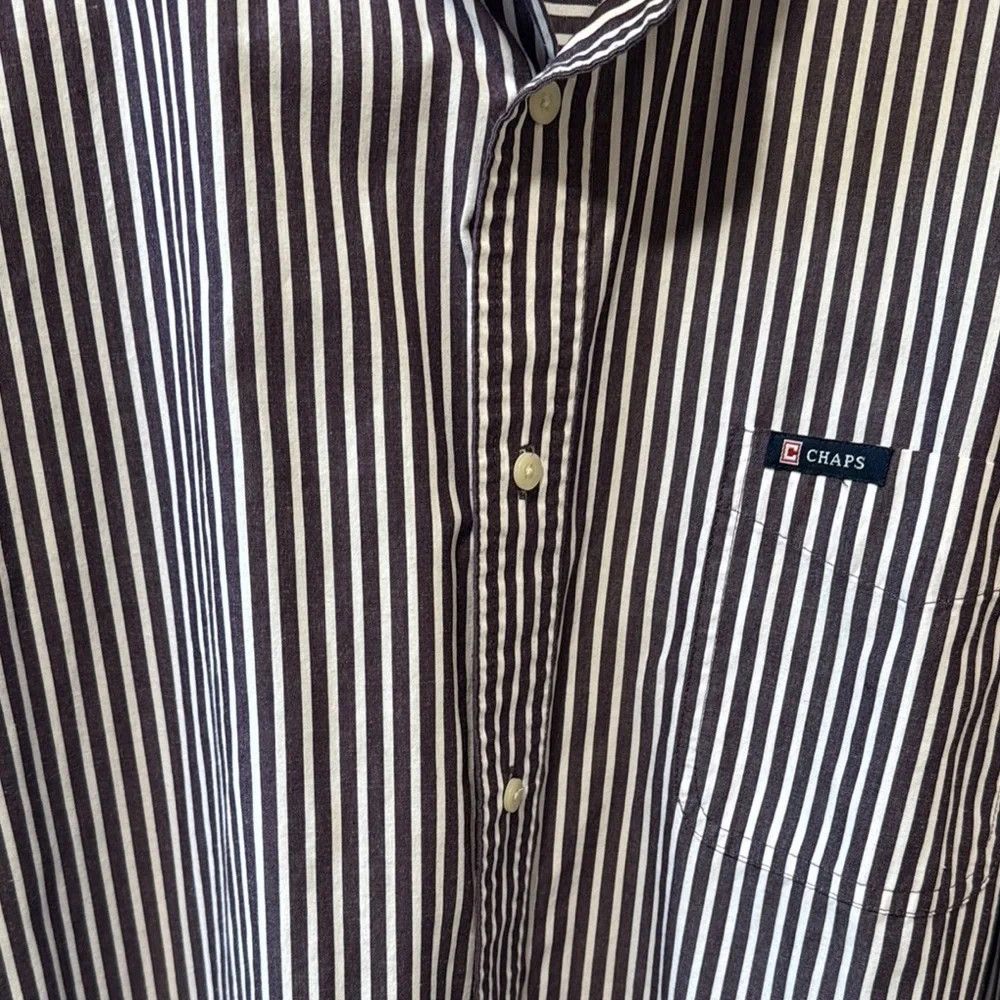 Chaps Men's purple &white Striped Shirt XXL - Picture 4 of 7